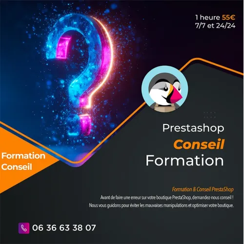 1 heure de conseil et assistance téléphonique prestashop