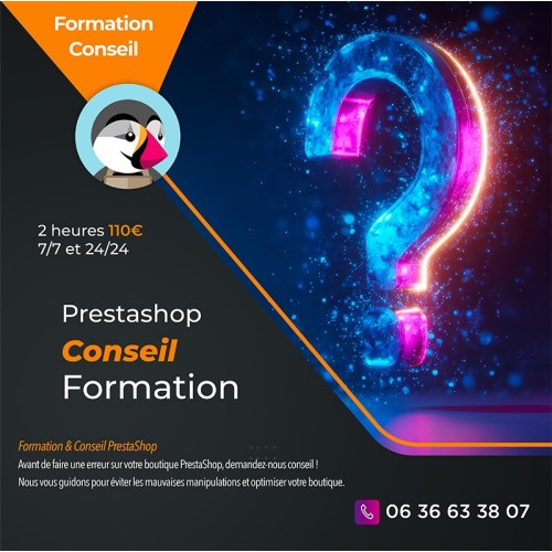 2 heures conseil assistance téléphonique prestashop