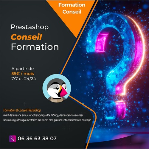 Abonnement conseil et assistance téléphonique prestashop