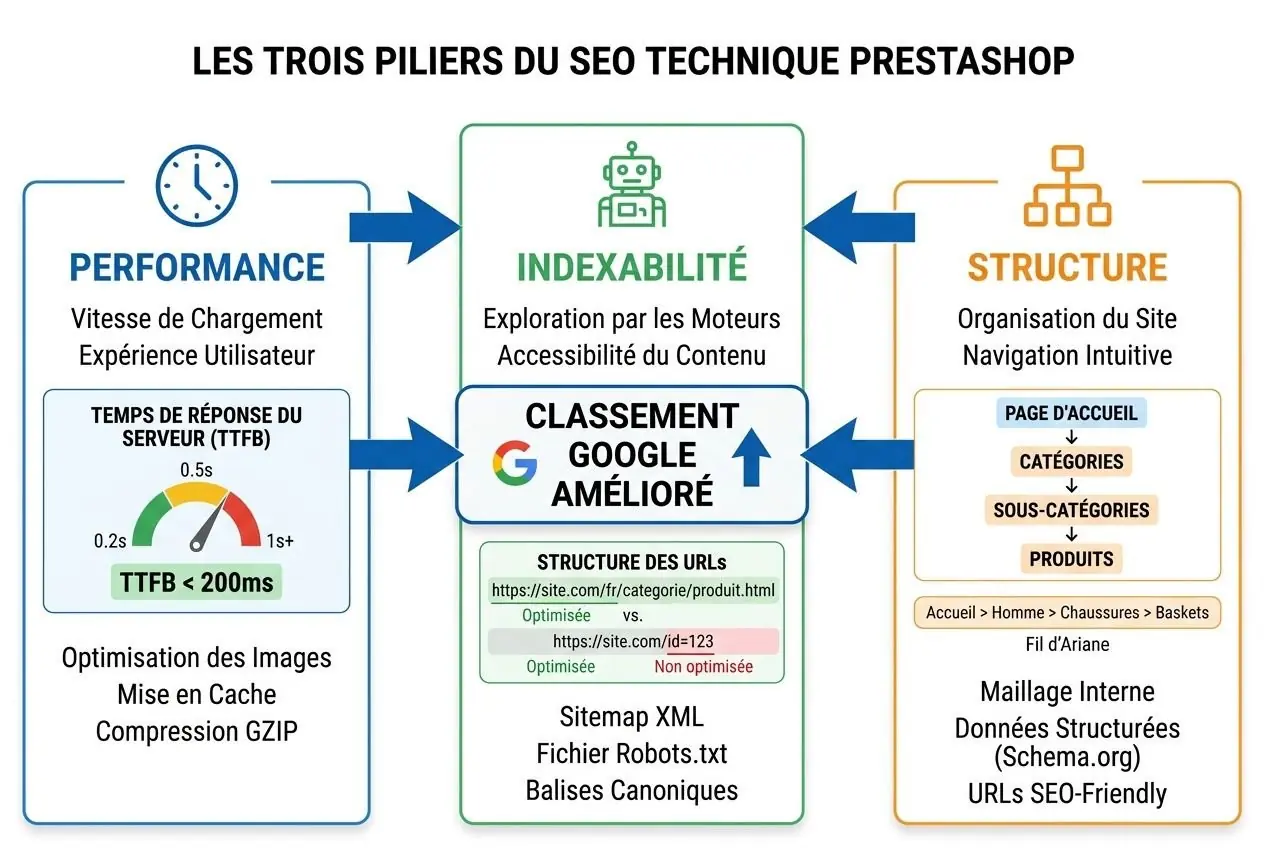 Piliers du SEO technique PrestaShop